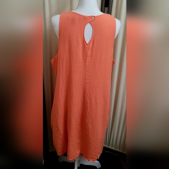 Tommy Bahama Peachy Pink Sleeveless Linen Shift Dress | Size XL - Picture 2 of 4